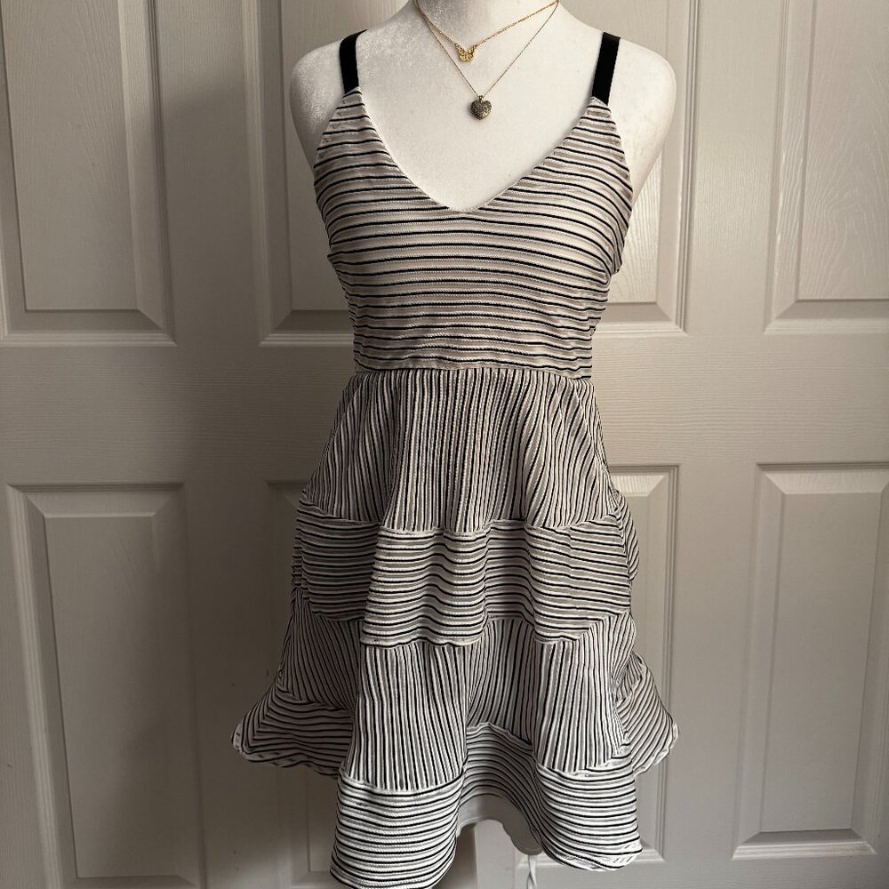 black and white mini dress